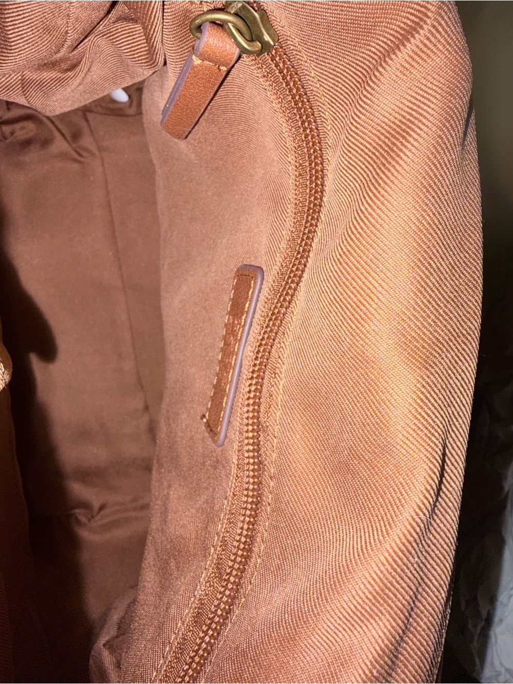 Frye & Co. NWT Cognac Foldover Backpack Faux Leather - Picture 11 of 12